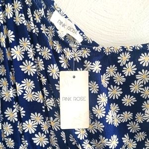 PINK ROSE- One-Shoulder Daisy Top- Size-M